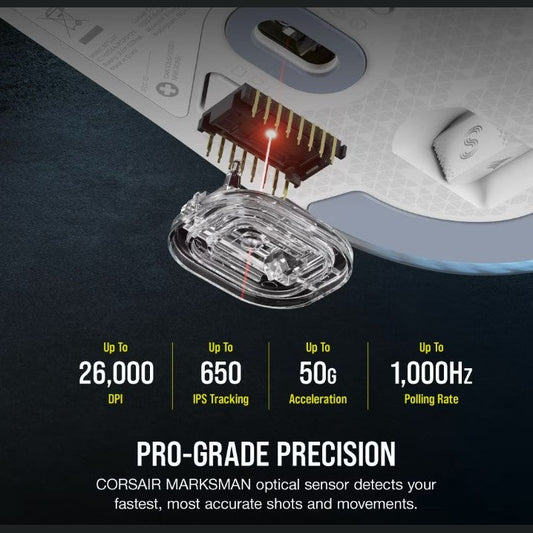 Corsair M75 Wireless Lightweight RGB Gaming Mouse (White)