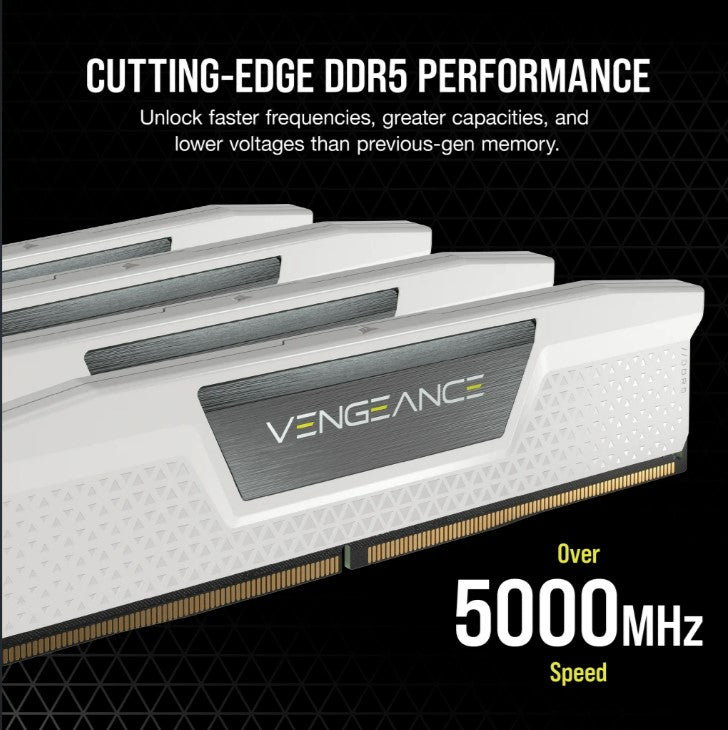 Corsair Vengeance 32GB 2x16GB DDR5 Desktop RAM Kit White