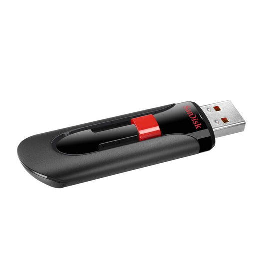 SanDisk Cruzer Glide USB Flash Drive CZ60 128GB USB2.0 Black - Retractable Design 5 Years Warranty