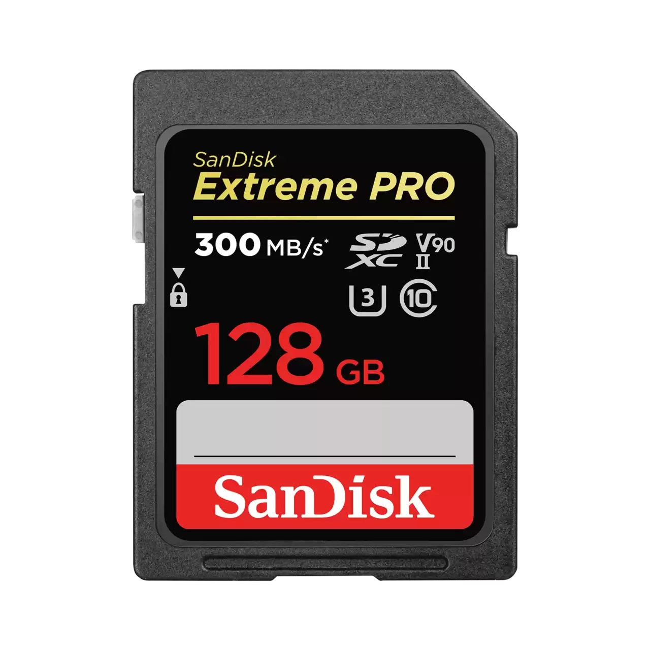 SanDisk Extreme Pro SDXC SDXDK 128GB V90 U3 C10 UHS-II 300MB/s R 260MB/s W 4x6 (Lifetime Limited)