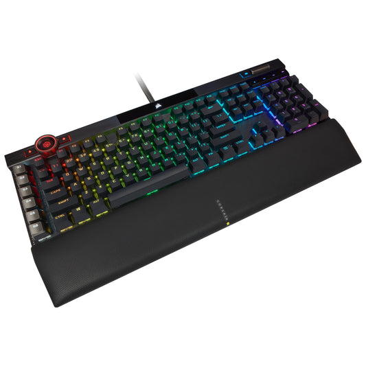 Corsair K100 RGB Optical-Mechanical Gaming Keyboard Backlit RGB LED Corsair OPX Rapidfire PBT Keycaps (Black)