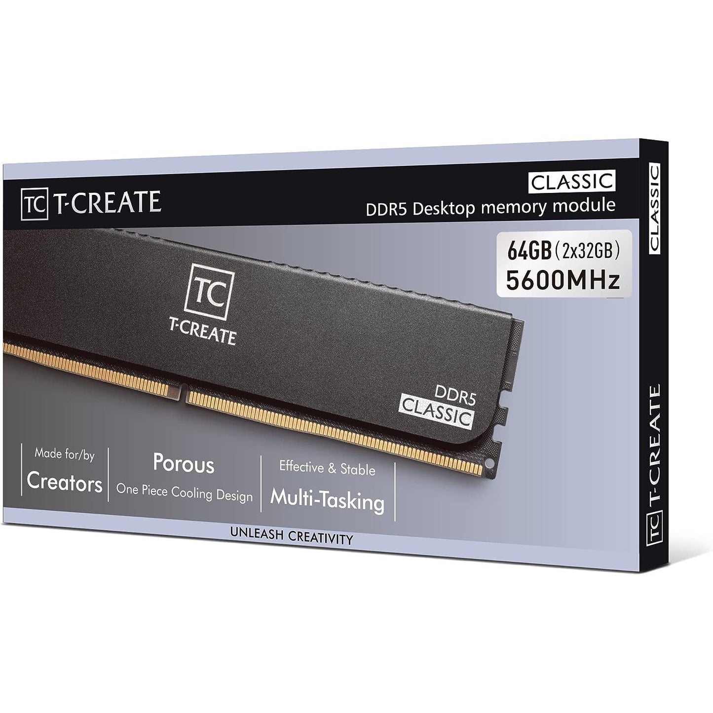 Team T-Create Classic 64GB 2x32GB Kit 5600 DDR5 DIMM with Heatsink