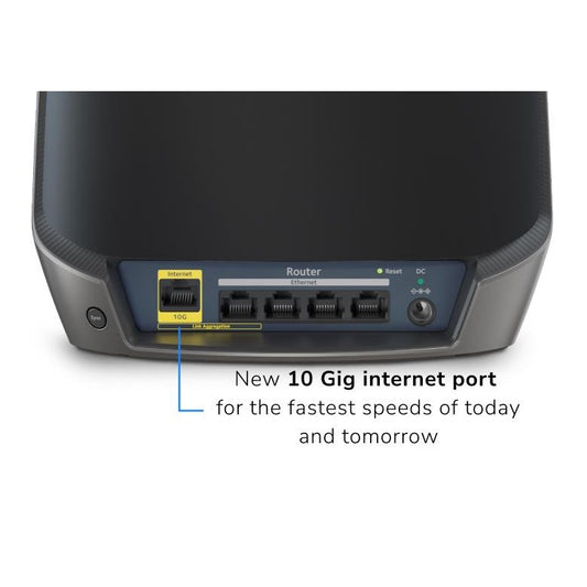 Netgear Orbi AX6000 Tri-Band Mesh WIFI 6 System White - Add On Satellite RBS860 - Requires RBR860 or RBK86X Kit