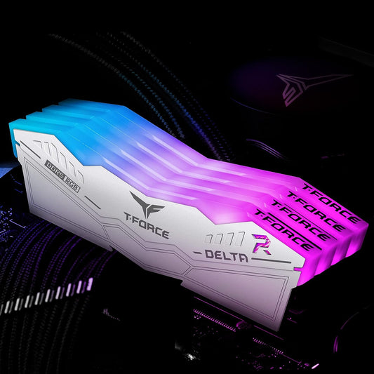 Team T-Force Delta RGB 32GB 2x16GB DDR5 6000 Gaming Memory Heatsink with RGB White