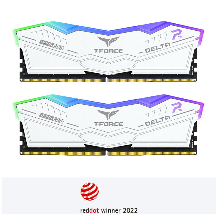 TeamGroup T-Force Delta RGB 32GB 2x16GB 5600Mhz DDR Desktop Memory Heatsink White