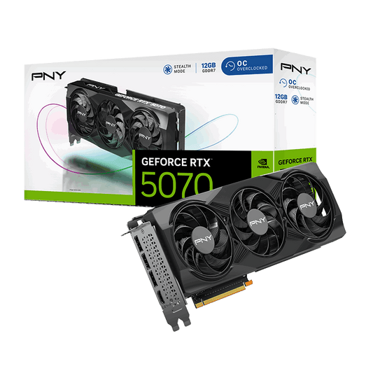 PNY Nvidia GeForce RTX 5070 OC Triple Fan | 12GB GDDR7 | 8K UHD (7680 x 4320) | RTX5070 OC GPU | Graphics Card
