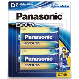 Panasonic Evolta D Alkaline Battery (2 Pack)
