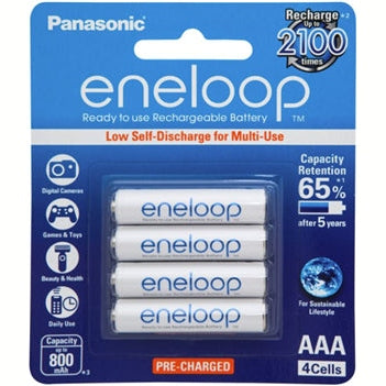 Panasonic Eneloop AAA 800mAh Rechargeable Batteries (4 Pack)