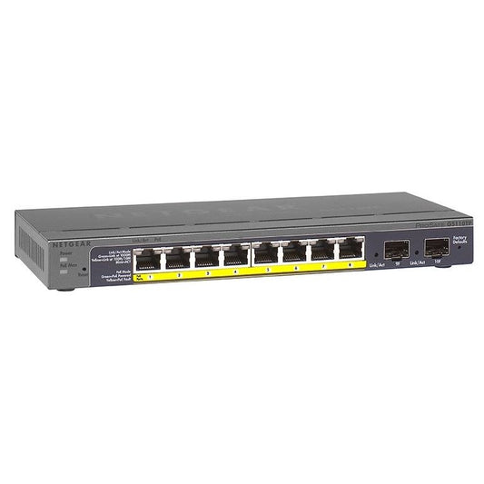 Netgear 8-Port Poe Gigabit Ethernet Smart Switch GS110TP Cloud Managed with 8x POE+ @ 55W 2x 1G SFP Desktop