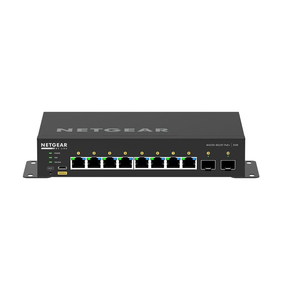 Netgear GSM4210PX-100AUS M4250-8G2Xf-POE+ Desktop Managed Switch 8x 1G POE+ 220W and 2x 10G SFP+ AV Line (GSM4210PX)