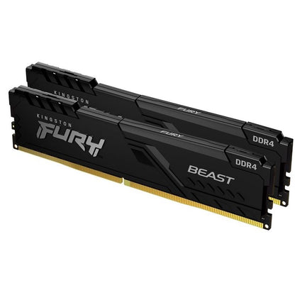 Kingston Fury Beast 32GB (2x16GB) 3200Mhz DDR4 CL16 Memory Desktop RAM Kit (Black)