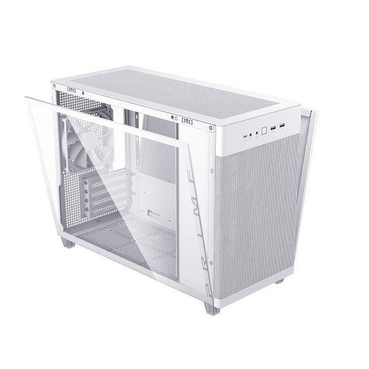 ASUS Prime AP201 MicroATX Tempered Glass Case White