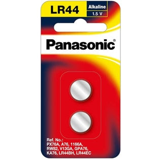 Panasonic LR44 Micro Alkaline Calculator Coin Battery (2 Pack)