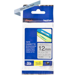 Brother 12mm Black on Silver M931 Tape for PT90