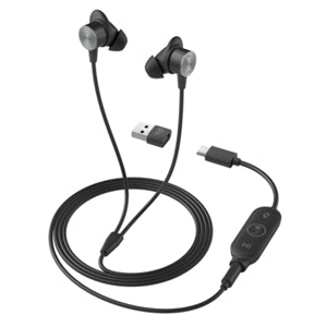Logitech Zone Wired In-Ear Headphones Earbuds - Microsoft Teams Certified (Black)