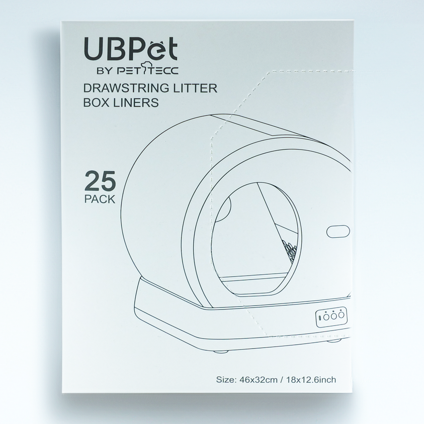UB Pet By Pettecc Liner Bags - Drawstring Liners for C10 Smart Cat Litter Box (25-Pack)