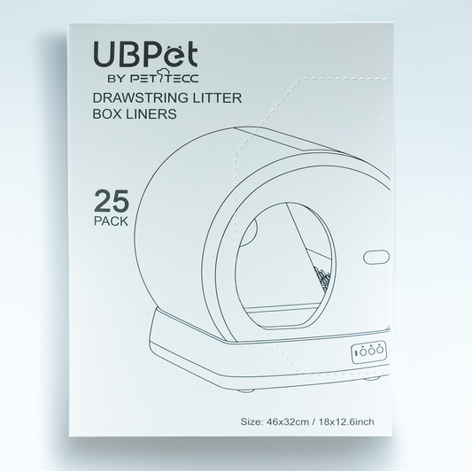 UB Pet By Pettecc Liner Bags - Drawstring Liners for C10 Smart Cat Litter Box (25-Pack)