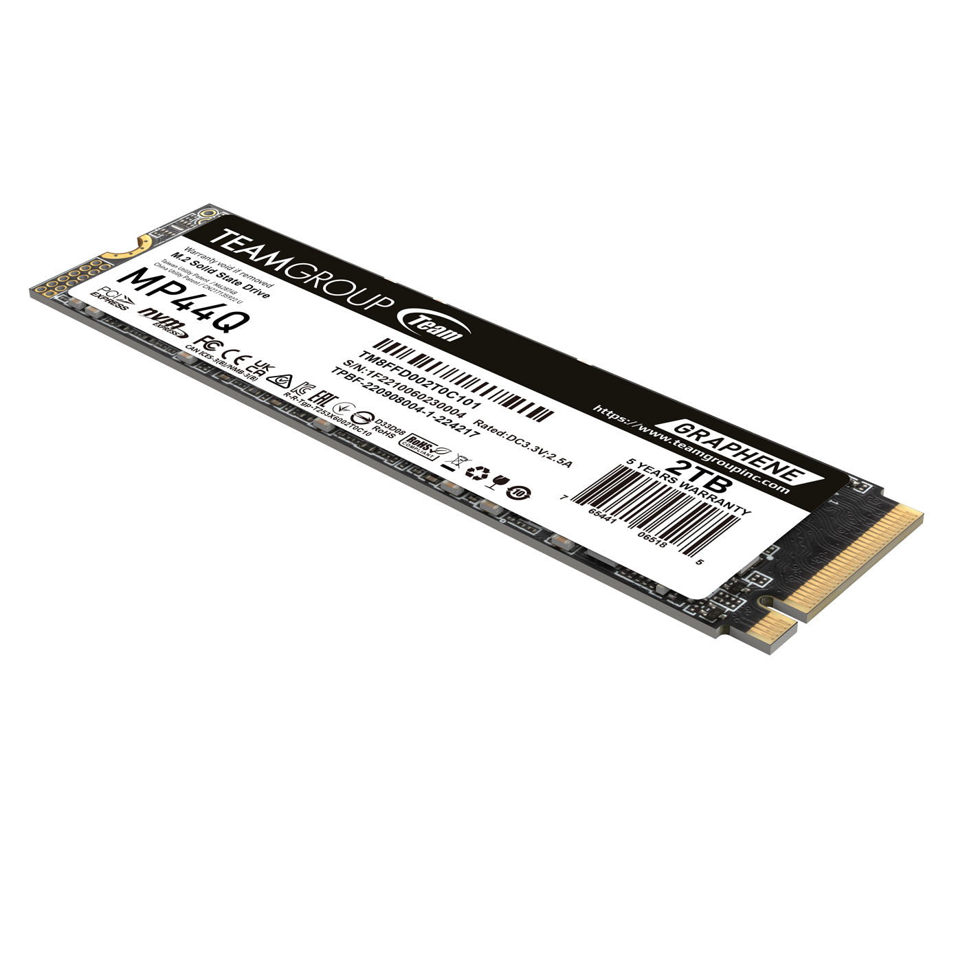 TeamGroup 2TB SSD M.2-2280 PCIE Gen4x4 MP44Q R/W 7400/6500 MB/s