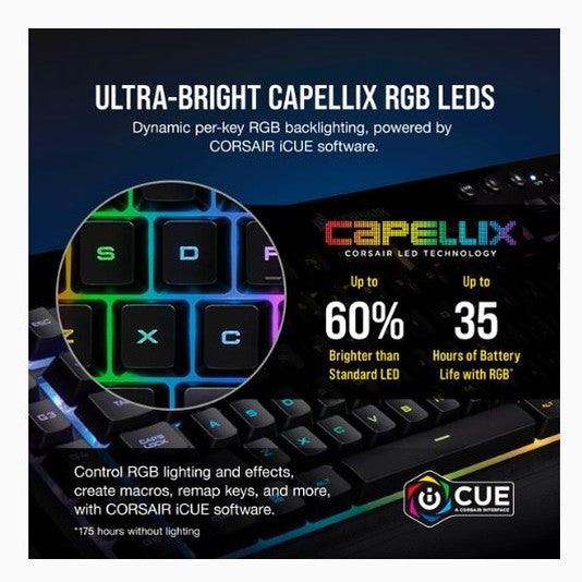 Corsair K57 RGB Wireless Gaming Keyboard with Slipstream Wireless Technology Black