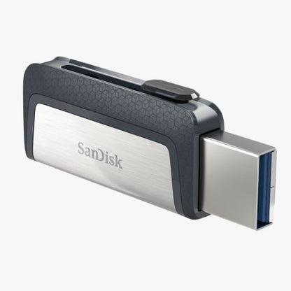 SanDisk Ultra Dual Drive 32GB USB Type C SDDDC2 USB3.1/Type C Reversible Connector Retractable Design (Black)