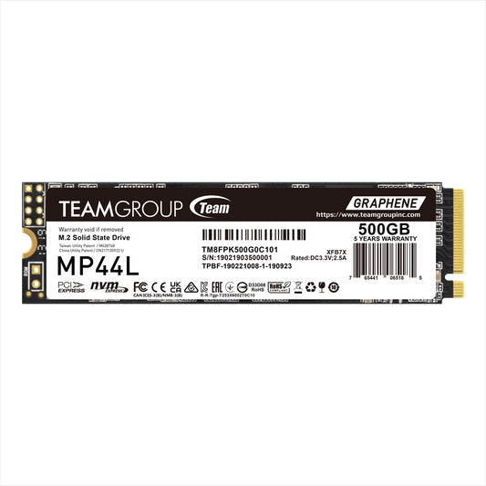 TeamGroup M.2-2280 PCIE Gen4x4 MP44L 500GB R/W 5000/2500 MB/s