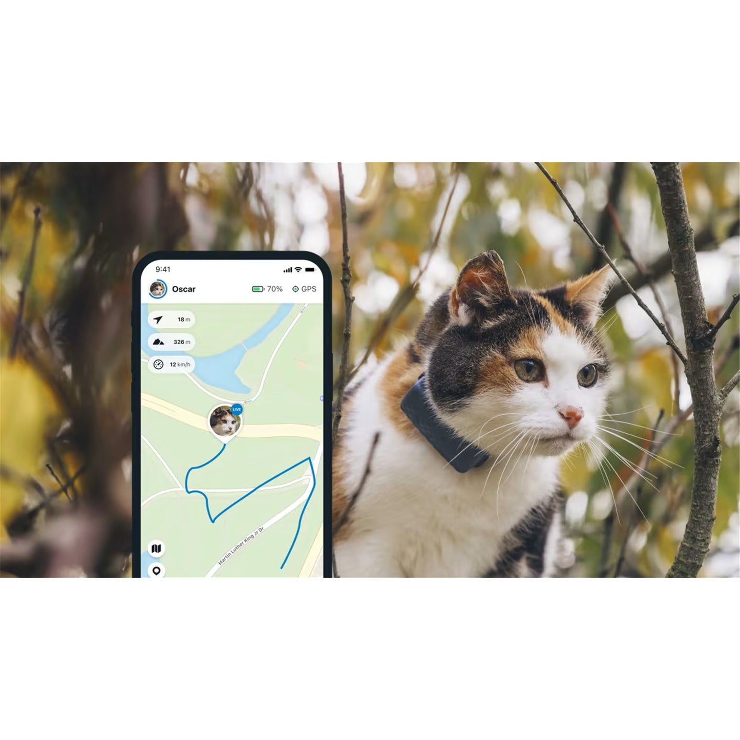 Tractive Cat Mini GPS Tracker (Midnight Blue) | Subscription Required