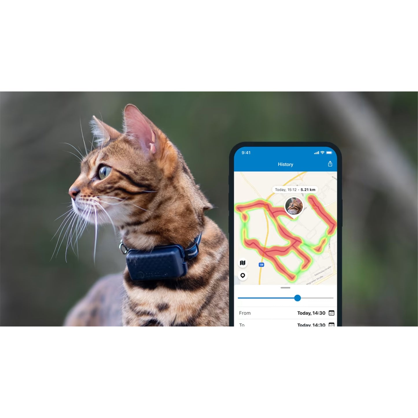 Tractive Cat Mini GPS Tracker (Midnight Blue) | Subscription Required