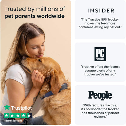 Tractive Dog 6 GPS Tracker (Black) for Dogs | Subscription Required