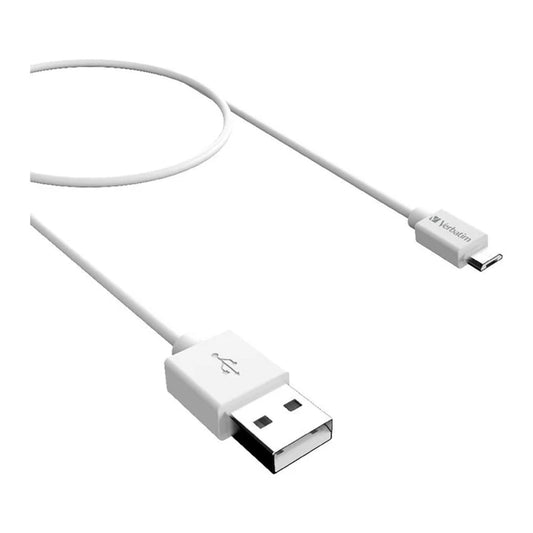 Verbatim 66579 Charge & Sync 3A MicroUSB to USB-A 2.0 Cable 1m (White)