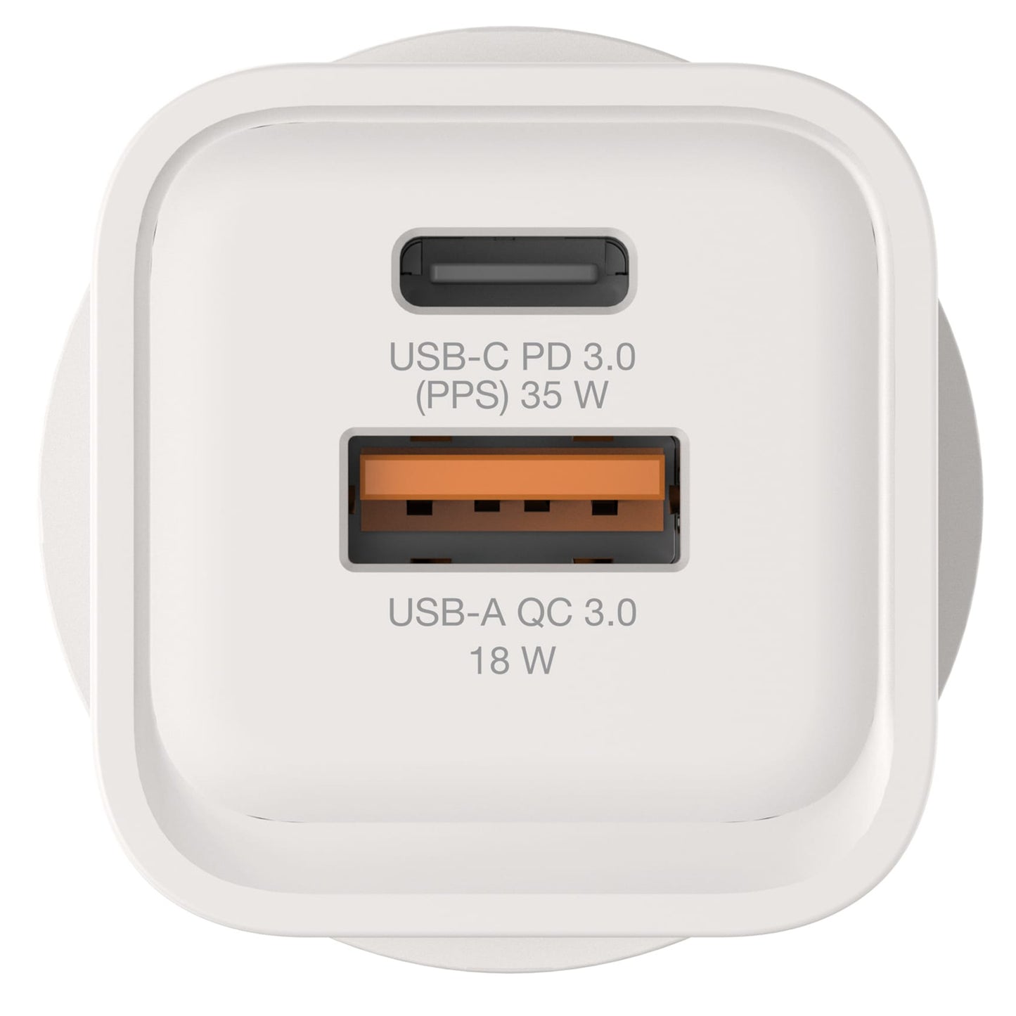 Verbatim 67015 35W 2-Port GaN Charger | 1x USB-C and 1x USB-A (White)