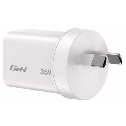 Verbatim 67015 35W 2-Port GaN Charger | 1x USB-C and 1x USB-A (White)