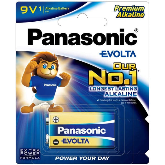Panasonic Evolta 9V Premium Alkaline Battery 9 Volt 6LR61EG/1B (1 Pack)