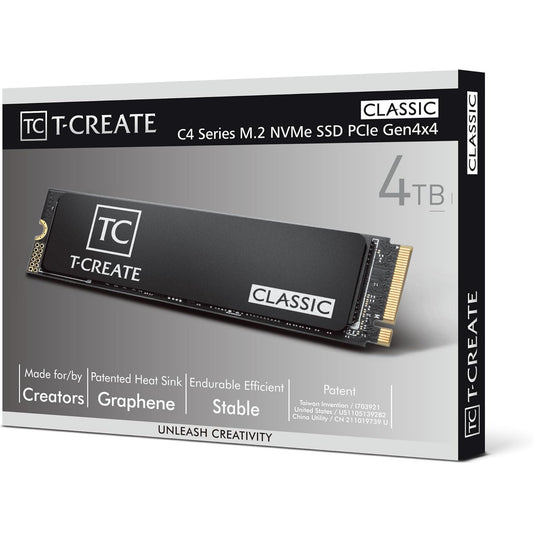 Team T-Create Classic SSD C4 Series 4TB PCIE4.0 R/W 7400/6800 MB/s