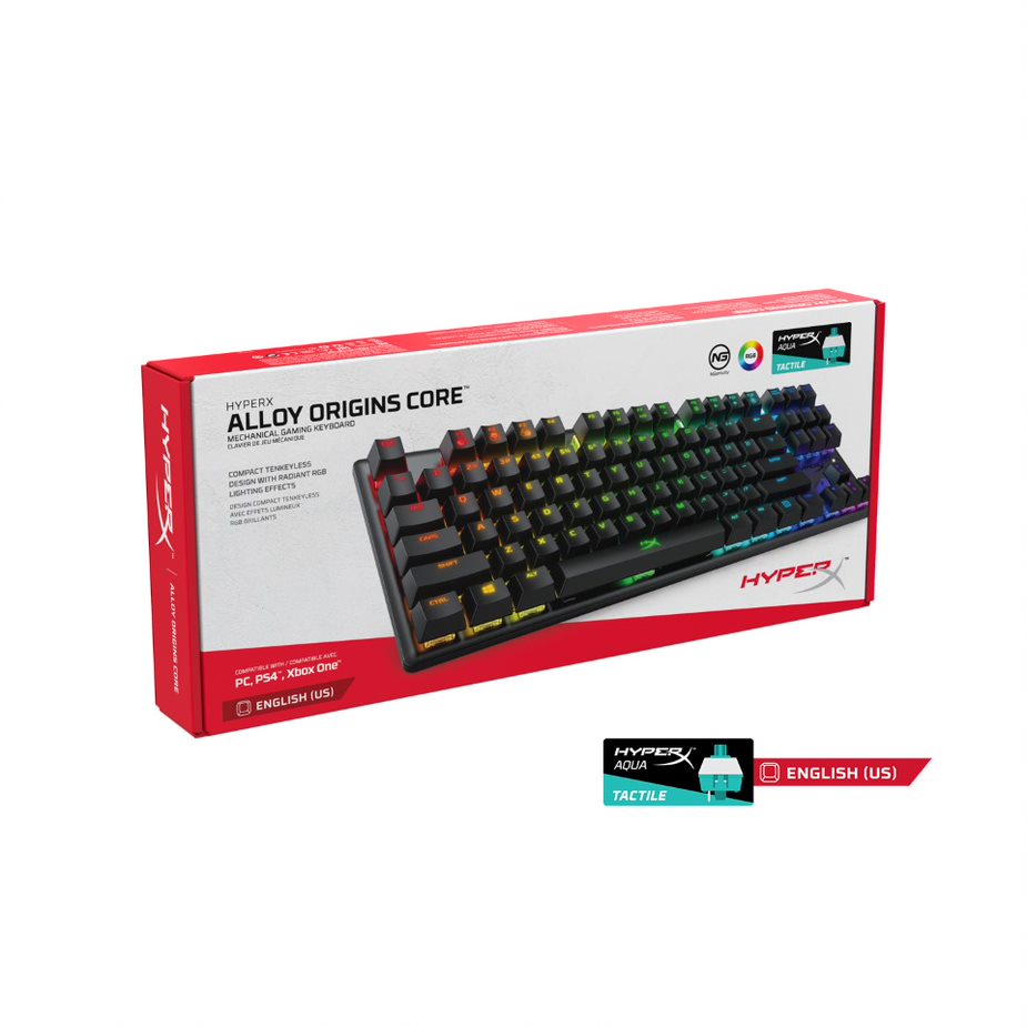 HyperX Alloy Origins Core RGB Mechanical Gaming Keyboard Aqua  Switch (US Layout)