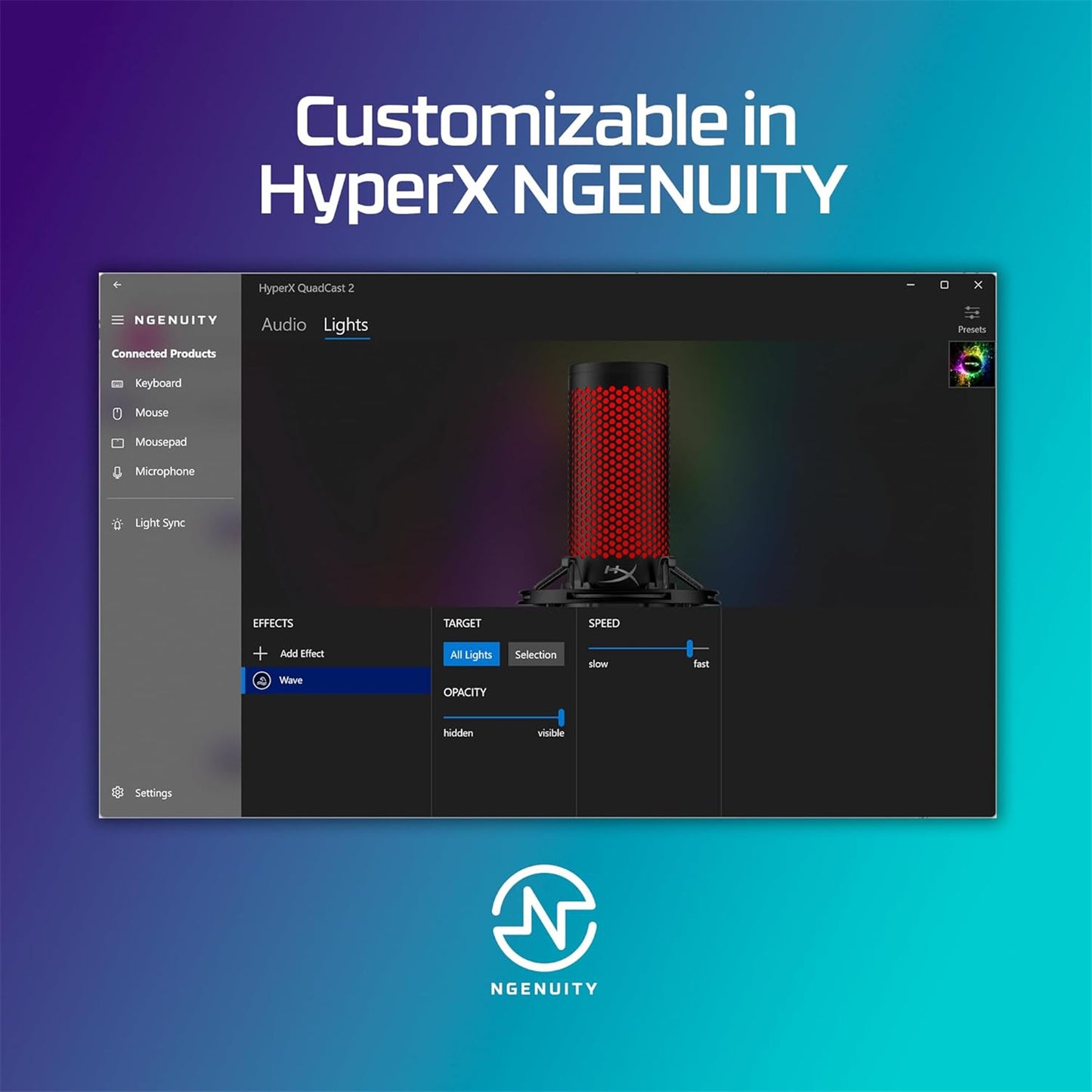 HyperX Quadcast 2 USB Standalone Gaming Microphone (Black)