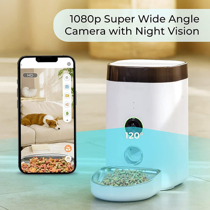 Dogness F10 Wide-View HD 1080p Camera Pet Feeder - 4 Litre (White)