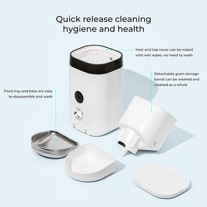 Dogness F10 Wide-View HD 1080p Camera Pet Feeder - 4 Litre (White)