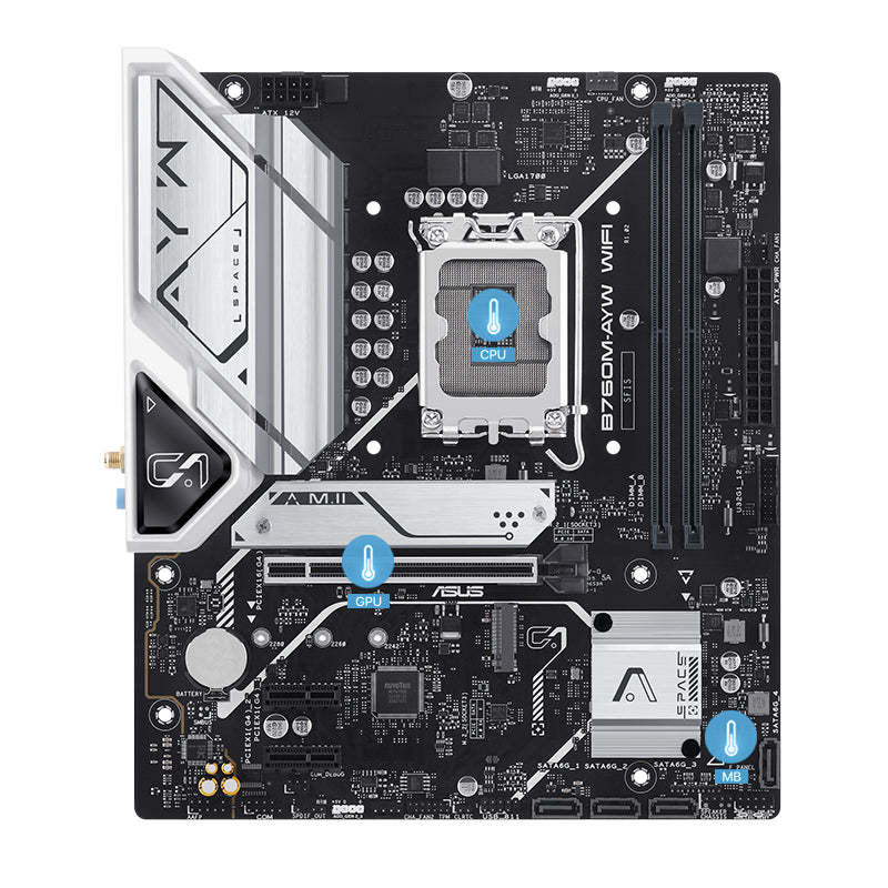 Asus B760M-AYW WIFI mATX Motherboard | Intel Socket LGA1700 - B760 Chipset