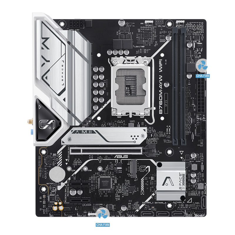 Asus B760M-AYW WIFI mATX Motherboard | Intel Socket LGA1700 - B760 Chipset