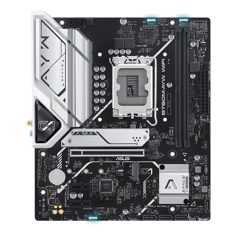 Asus B760M-AYW WIFI mATX Motherboard | Intel Socket LGA1700 - B760 Chipset