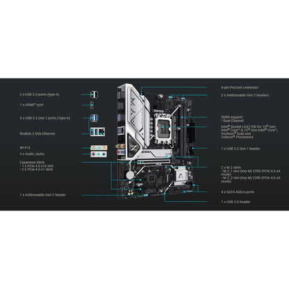 Asus B760M-AYW WIFI mATX Motherboard | Intel Socket LGA1700 - B760 Chipset