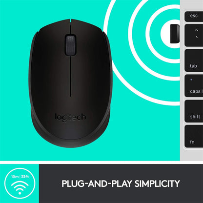 Logitech M171 USB Portable Wireless Mouse (Black)