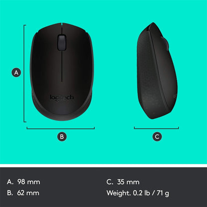 Logitech M171 USB Portable Wireless Mouse (Black)