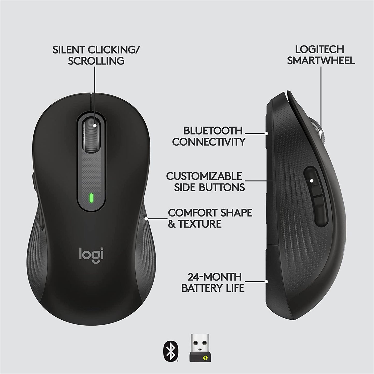 Logitech Signature M650 Wireless Mouse (Graphite)