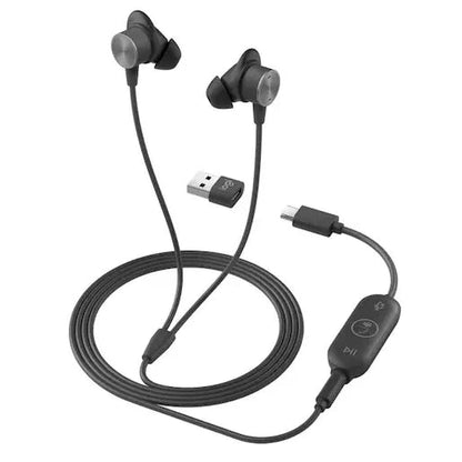 Logitech Zone Wired In-Ear Headphones Earbuds - Microsoft Teams Certified (Black)