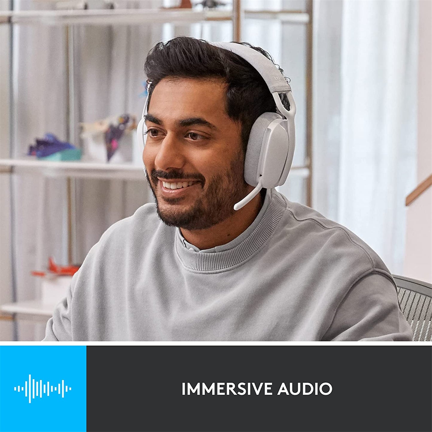 Logitech Zone Vibe 100 Wireless Over-Ear Headset (Off White)