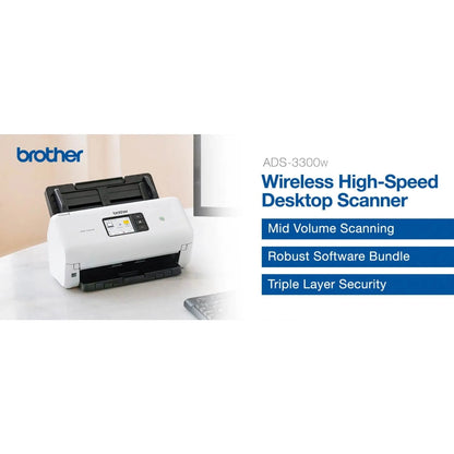 Brother ADS-3300W Wireless High-Speed A4 Desktop Document Scanner