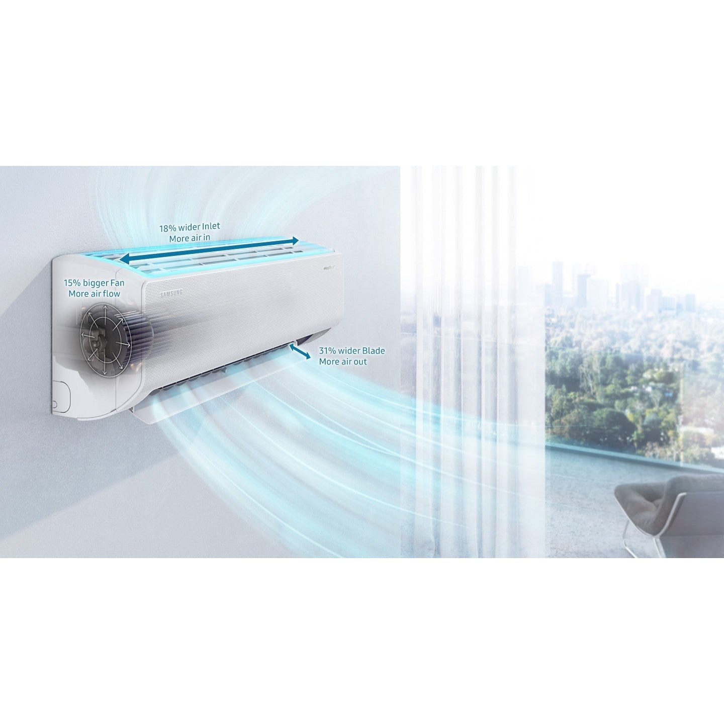 Samsung AI Smart Airise WindFree Air Conditioner Wall-Mount 5.0kW Heat Pump | Indoor Unit