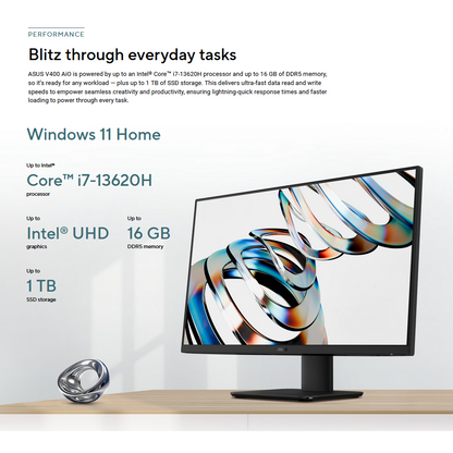 ASUS 27" V470VAK-WPE144W AIO | Intel Core i5 | 512GB SSD | 16GB RAM | FHD | All-In-One PC