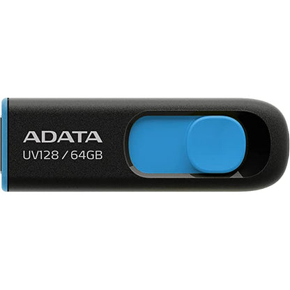 Adata UV128 Dashdrive Retractable USB 3.2 64GB Flash Drive (Blue/Black)